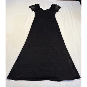 Superstition New York Black Lace‎ Overlay Dress Sz 6 Whimsy goth Dark Witchy
